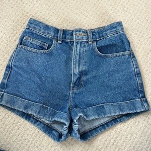 American Apparel high waisted jean shorts